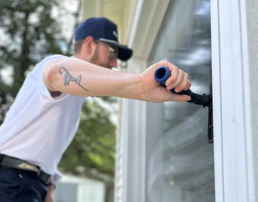 Professional hand cleaning windows in Topeka, Kansas - Weingartner's Window Services